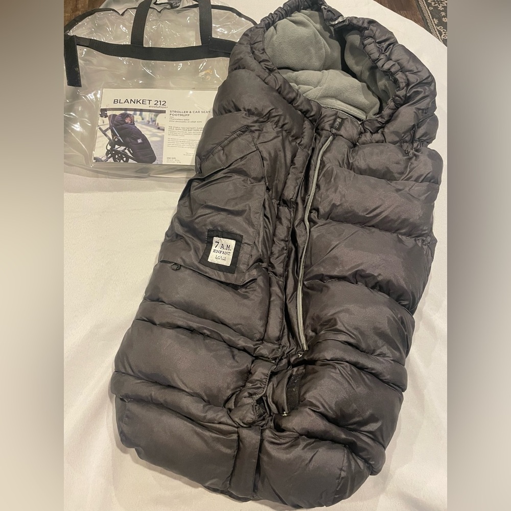 7 A.M. Enfant BLANKET 212 EVOLUTION METALLIC CHARCOAL With Bag And Tags